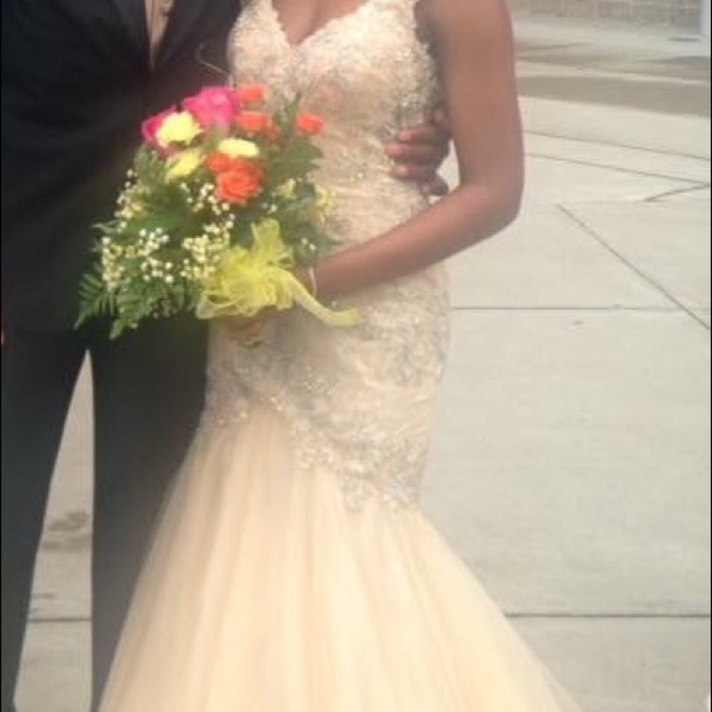 Beautiful ivory sequenced gown Only Worn Once